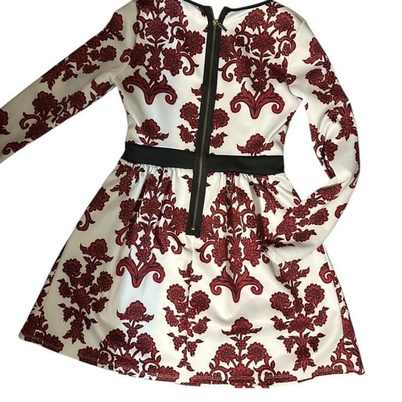 NEW red black white floral valentines holiday party dress BNWT - Picture 5 of 5